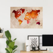 世界地図13 ポスター (ホームオフィス)
