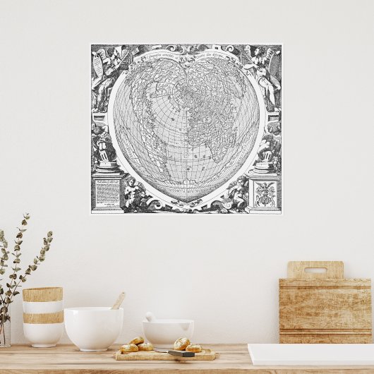 世界地図1566 ポスター (キッチン)