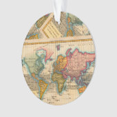 世界地図1700年代アンティーク大陸 オーナメント (正面)