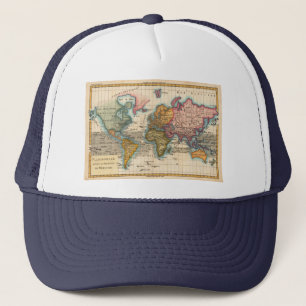 世界地図1700年代アンティーク大陸 キャップ