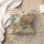 世界地図1700年代アンティーク大陸 クッション (ブランケット)