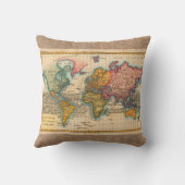 世界地図1700年代アンティーク大陸 クッション (裏面)