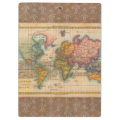 世界地図1700年代アンティーク大陸 クリップボード (裏面)