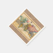 世界地図1700年代アンティーク大陸 スタンダードカクテルナプキン (角)