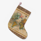 世界地図1700年代アンティーク大陸 スモールクリスマスストッキング (正面 (吊り時))