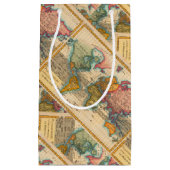 世界地図1700年代アンティーク大陸 スモールペーパーバッグ (正面)