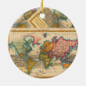 世界地図1700年代アンティーク大陸 セラミックオーナメント (裏面)