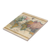 世界地図1700年代アンティーク大陸 タイル (側面)