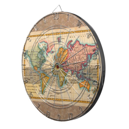 世界地図1700年代アンティーク大陸 ダーツボード (正面右)