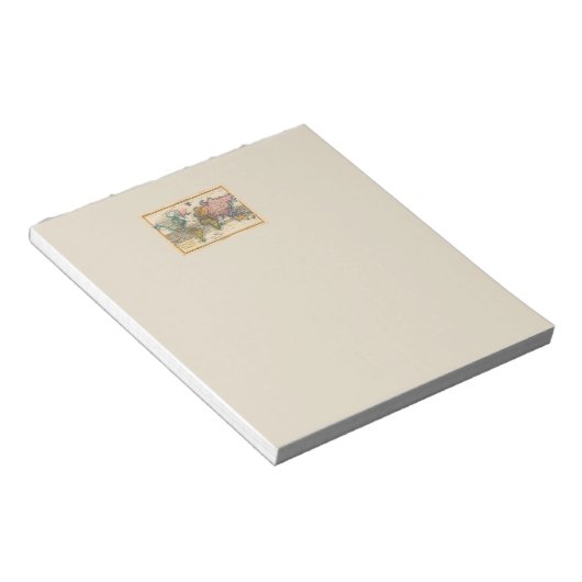 世界地図1700年代アンティーク大陸 ノートパッド (アングル)