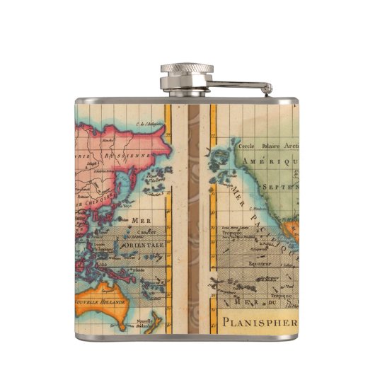 世界地図1700年代アンティーク大陸 フラスク (裏面)