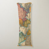 世界地図1700年代アンティーク大陸 ボディピロー (正面縦)