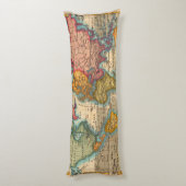 世界地図1700年代アンティーク大陸 ボディピロー (裏面 (縦))