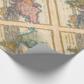 世界地図1700年代アンティーク大陸 ラッピングペーパー (角)