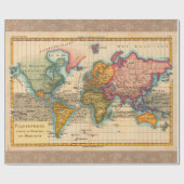 世界地図1700年代アンティーク大陸 ラッピングペーパー (フラット)