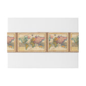 世界地図1700年代アンティーク大陸 招待状ベリーバンド (裏面例)