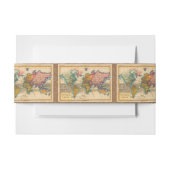 世界地図1700年代アンティーク大陸 招待状ベリーバンド (正面例)