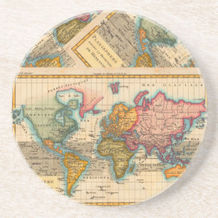 世界地図1700sアンティーク コースター