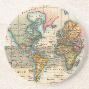 世界地図1700sアンティーク コースター
