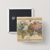 世界地図1700sアンティーク 缶バッジ (正面&裏面)