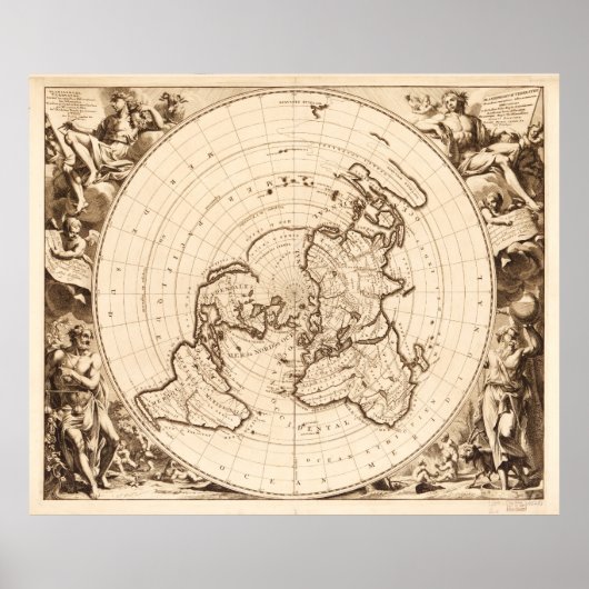 世界地図1713年頃(Planisphere terrestre) ポスター (正面)