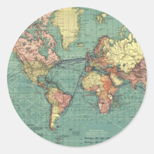 世界地図1919年 ラウンドシール