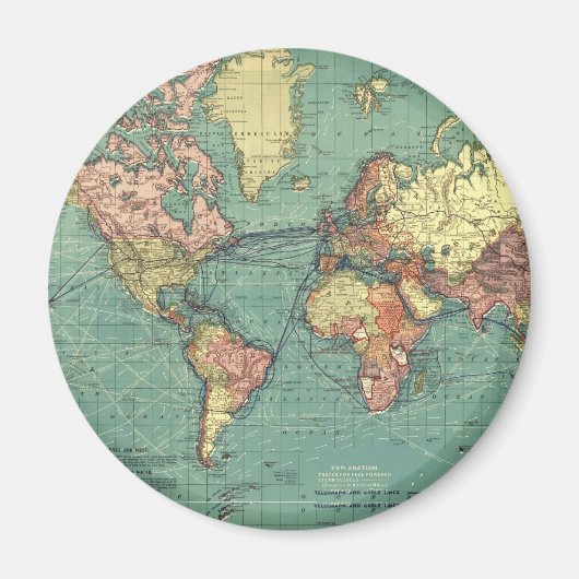 世界地図1919 マグネット (正面)