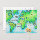 世界地図19 ポストカード (正面/裏面)