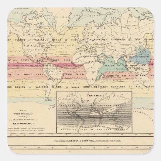 世界地図2 スクエアシール (正面)