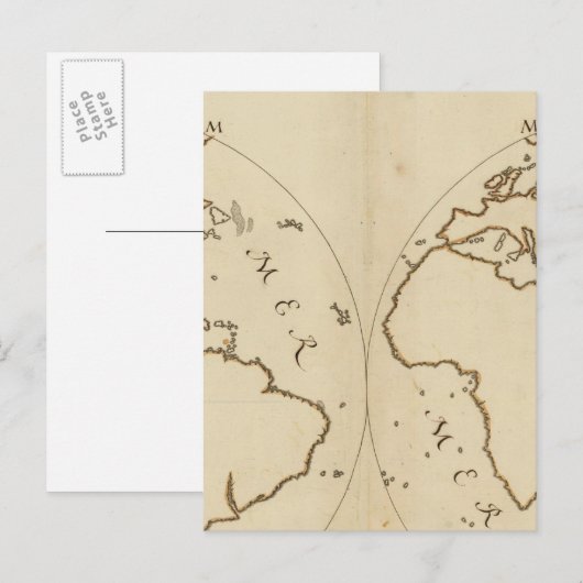 世界地図2 ポストカード (正面/裏面)