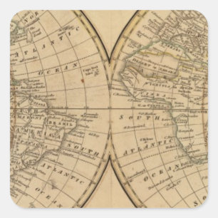 世界地図3 スクエアシール