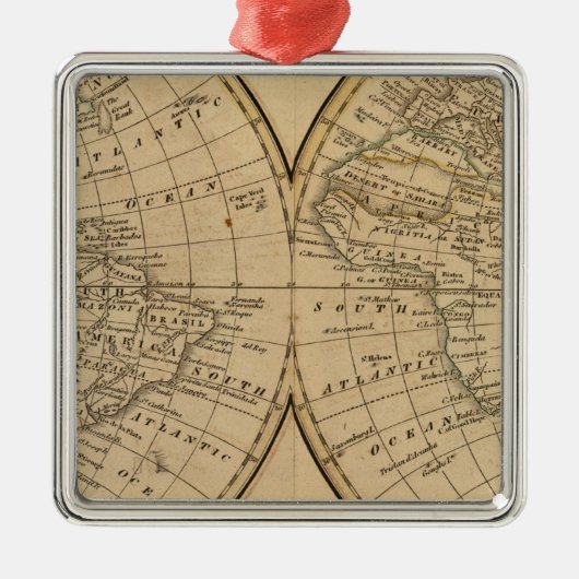世界地図3 メタルオーナメント (正面)