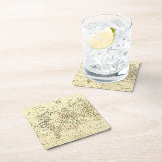世界地図5 スクエアペーパーコースター (インサイチュ)