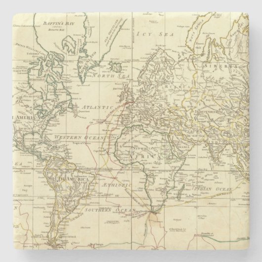 世界地図5 ストーンコースター (正面)