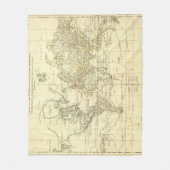 世界地図5 フリースブランケット (正面)