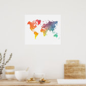 世界地図5 ポスター (キッチン)