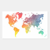 世界地図5 長方形シール (正面)