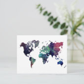 世界地図6 ポストカード (スタンド正面)