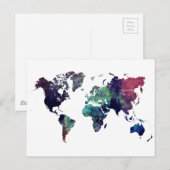 世界地図6 ポストカード (正面/裏面)