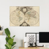 世界地図7 ポスター (ホームオフィス)