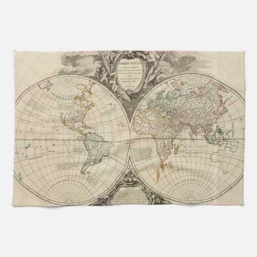 世界地図8 キッチンタオル (横)