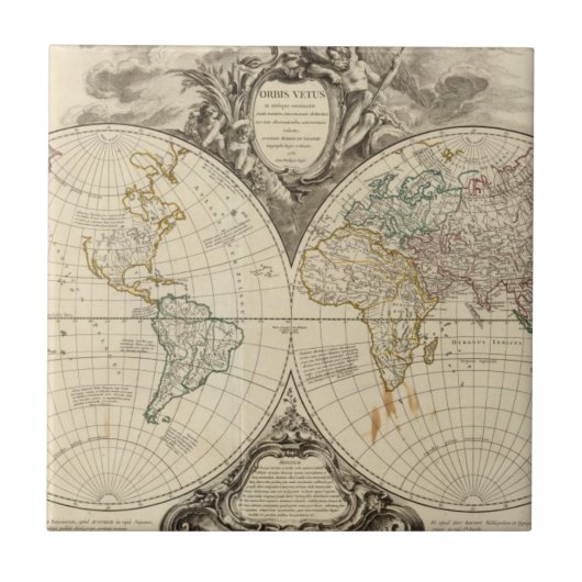世界地図8 タイル (正面)