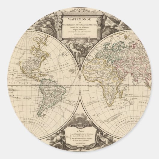 世界地図9 ラウンドシール (正面)