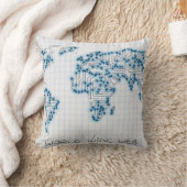 世界地図|の電子マイクロチップ回路 クッション (ブランケット)