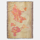 世界地図、アクショ絵画ン スローブランケット (正面縦)