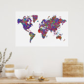 世界地図、アクショ絵画ン ポスター (キッチン)