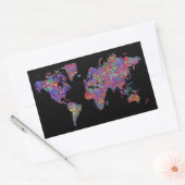 世界地図、アクショ絵画ン 長方形シール (封筒)