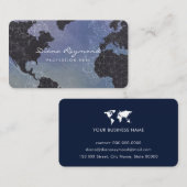 世界地図、アトラス、グローバル 名刺 (正面/裏面)