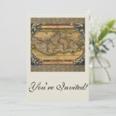 世界地図 アンティーク オルテリウス ヨーロッパ 旅行 招待状 (スタンド正面)