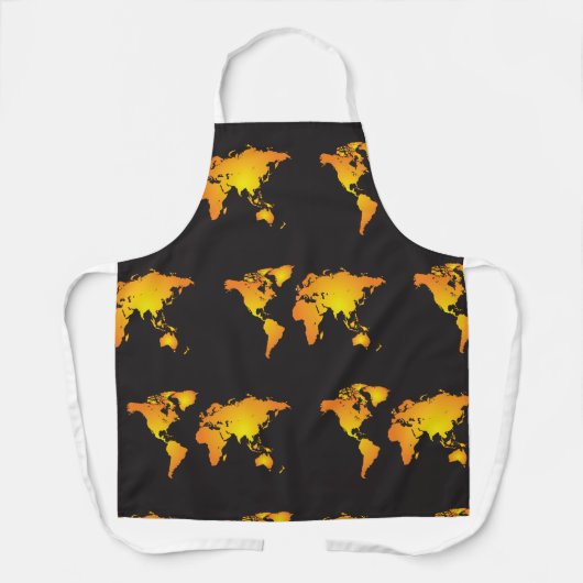 世界地図 エプロン (正面)